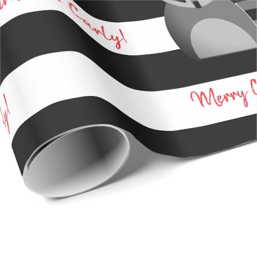 サンタのパーソナライズなアライグマのストライプのな包装紙 ラッピングペーパー (ロールコーナー)