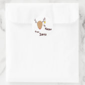 サンタのパーソナライズなステッカー ラウンドシール (バッグ)