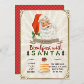 サンタのパーティの招待状が付いている朝食 招待状 (正面/裏面)