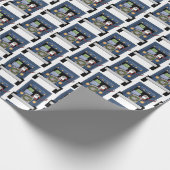 サンタのパーティーを運転するおもしろいの半トラックは覆いをタイルを張りました ラッピングペーパー (角)