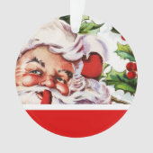 サンタのヒイラギのヤドリギのヴィンテージは個人化なります オーナメント (正面)