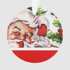 サンタのヒイラギのヤドリギのヴィンテージは個人化なります オーナメント