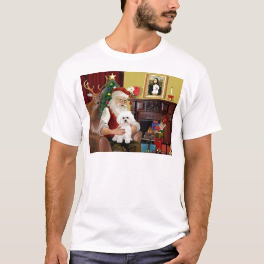 サンタのビションフリーゼ #2 Tシャツ (正面)