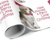 サンタのビーグル犬の包装紙 ラッピングペーパー (ロールコーナー)