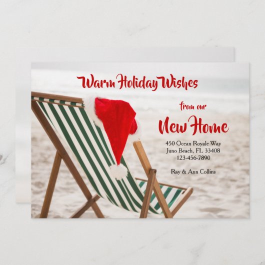 サンタのビーチチェアの動きの発表 案内状 (正面/裏面)