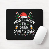 サンタのビールを飲みそうなクリスマス マウスパッド (マウス)