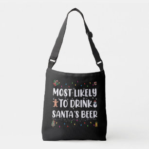 サンタのビールを飲む可能性大!クリスマス クロスボディバッグ