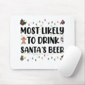 サンタのビールクリスマスを飲む可能性が高い マウスパッド (マウス)