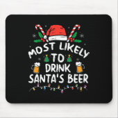 サンタのビールクリスマスを飲む可能性が高い マウスパッド (正面)