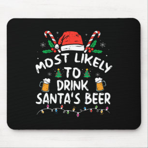 サンタのビールクリスマスを飲む可能性が高い マウスパッド