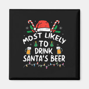 サンタのビールクリスマスを飲む可能性が高い マグネット
