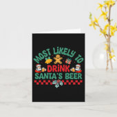 サンタのビールクリスマスパジャマを飲む可能性が最も高い カード (黄色い花)