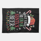 サンタのビールマッチングクリスマスを飲む可能性が最も高い キッチンタオル (横)