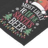 サンタのビールマッチングクリスマスを飲む可能性が最も高い ショートテーブルランナー (コーナー)