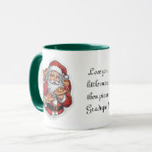 サンタのピザパーティークリスマスマグ編集可能 マグカップ (正面左)