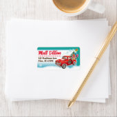 サンタのピックアップトラッククリスマスカード住所 シール (インサイチュ)