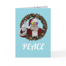 サンタのピースなクリスマスカード