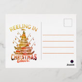 サンタのフィッシングスレイ クリスマスグリーティング 箔シーズンポストカード (裏面)