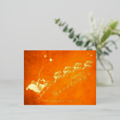 サンタのフィッシングスレイ クリスマスグリーティング 箔シーズンポストカード (立ち正面)