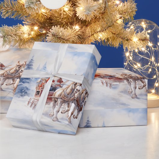 サンタのフェスティバルそり乗り！ ラッピングペーパー (クリスマス)