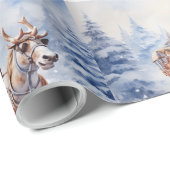 サンタのフェスティバルそり乗り！ ラッピングペーパー (ロールコーナー)