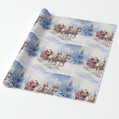 サンタのフェスティバルそり乗り！ ラッピングペーパー (アンロールド)