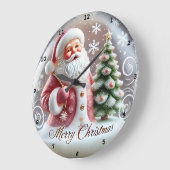 サンタのフェスティバルツリー» - Joyful Christmas Wall ラージ壁時計 (傾斜)