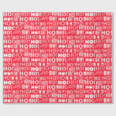 サンタのフェスティバルホー！ホー！ホー！あいさつ、ピンクがかった赤 ラッピングペーパー (フラット)