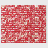 サンタのフェスティバルホー！ホー！ホー！グリーティング、ベニス赤 ラッピングペーパー (フラット)