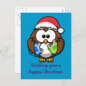 サンタのフクロウ シーズンポストカード (正面/裏面)