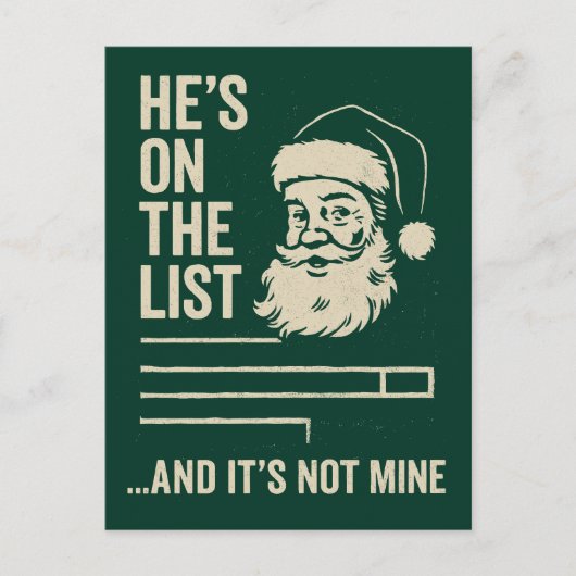 サンタのブラックリストに載ってるやつ Christmas  ポストカード (正面)