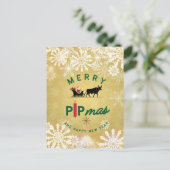 サンタのブル引っ張るそり – Forex Pipmas ギフト シーズンポストカード (スタンド正面)