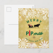 サンタのブル引っ張るそり – Forex Pipmas ギフト シーズンポストカード (正面/裏面)