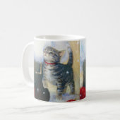 サンタのブーツで子猫 コーヒーマグカップ (正面左)
