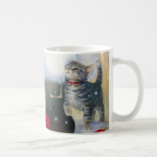 サンタのブーツで子猫 コーヒーマグカップ (右)