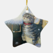 サンタのブーツで子猫 セラミックオーナメント (裏面)