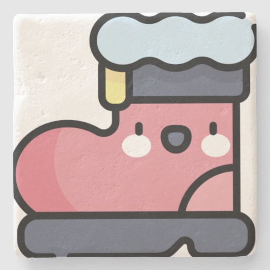 サンタのブーツ ストーンコースター (正面)