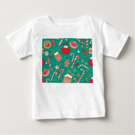 サンタのプレイフルホリデートリート トッドラーTシャツ ベビーTシャツ