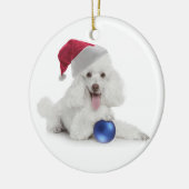 サンタのプードルのオーナメント セラミックオーナメント (左)