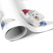 サンタのプードルの包装紙 ラッピングペーパー (ロールコーナー)