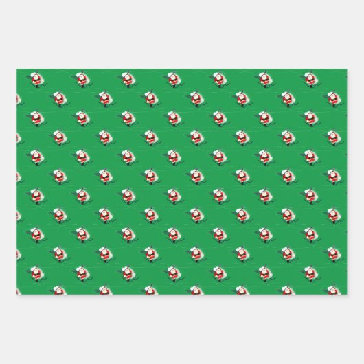 サンタのヘリコプター ラッピングペーパーシート (正面)