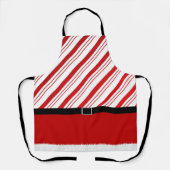 サンタのヘルパーかわいいストライプのクリスマス エプロン (正面)