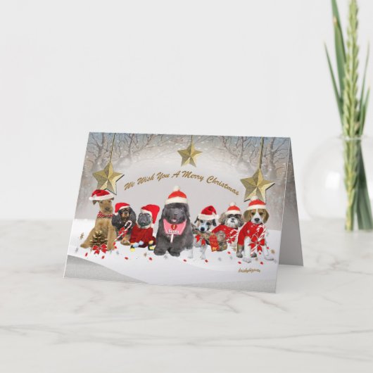 サンタのヘルパーがメリークリスマスカード シーズンカード (正面)