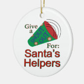 サンタのヘルパーのために大声で叫ぶ セラミックオーナメント (左)