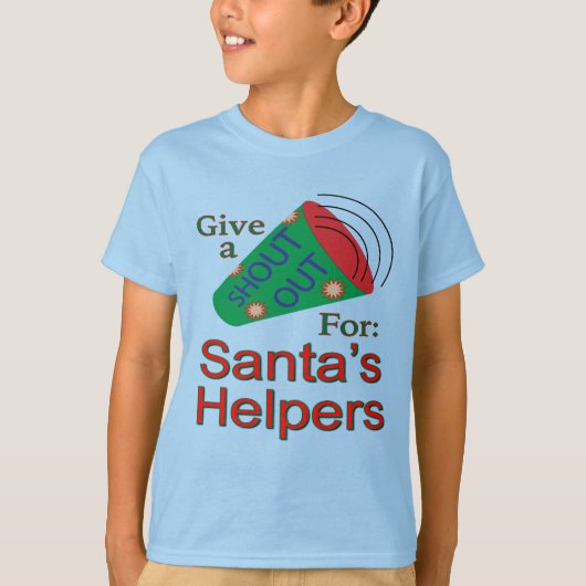 サンタのヘルパーのために大声で叫ぶ Tシャツ (正面)