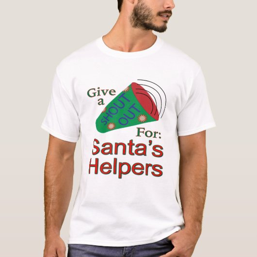 サンタのヘルパーのために大声で叫ぶ Tシャツ (正面)