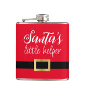 サンタのヘルパーのクリスマススクリプト赤白 フラスク (正面)