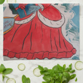 サンタのヘルパーのクリスマステアタオル キッチンタオル (折り畳み)