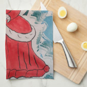 サンタのヘルパーのクリスマステアタオル キッチンタオル (四つ折り)