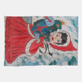 サンタのヘルパーのクリスマステアタオル キッチンタオル (横)